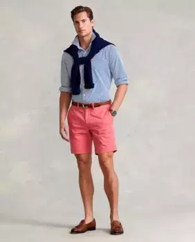Мужские шорты-чиносы классического кроя Polo Ralph Lauren, кораллово-красный