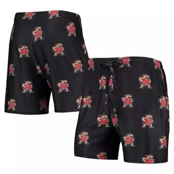 Мужские шорты Concepts Sport Black с флагманским принтом Maryland Terrapins Jam
