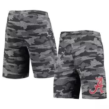 Мужские шорты Concepts Sport Charcoal/Gray Alabama Crimson Tide Camo Backup Terry Jam Lounge Shorts