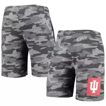 Мужские шорты Concepts Sport Charcoal/Grey Indiana Hoosiers Camo Backup Terry Jam Lounge Shorts