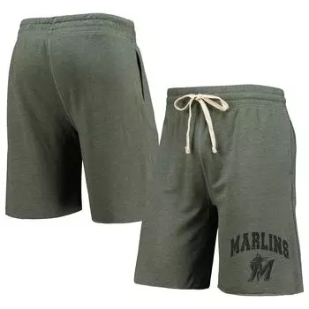 Мужские шорты Concepts Sport Green Miami Marlins с логотипом Mainstream Terry Tri-Blend
