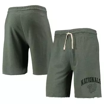 Мужские шорты Concepts Sport с принтом зеленого цвета Washington Nationals с логотипом Mainstream Terry Tri-Blend Shorts