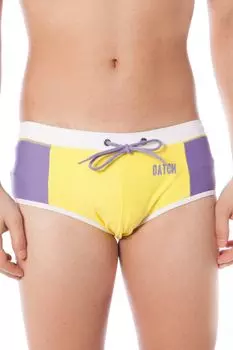 Мужские шорты Datch для плавания с логотипом, желтый/фиолетовый