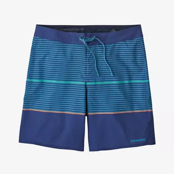 Мужские шорты для доски Hydropeak Patagonia, цвет Olivas Stripe: Anacapa Blue