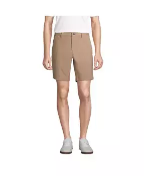 Мужские шорты для гольфа 9" Straight Fit Flex Performance Chino Lands' End, коричневый/бежевый