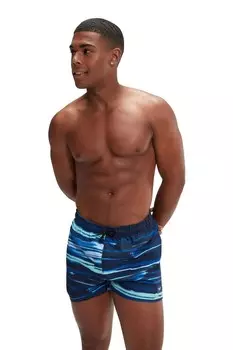 Мужские шорты для плавания для отдыха 14 дюймов с цифровой печатью Speedo, синий