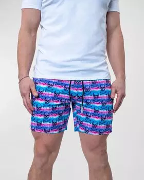 Мужские шорты для плавания с черепом и принтом Lion Tie-Dye Maceoo, цвет Multi