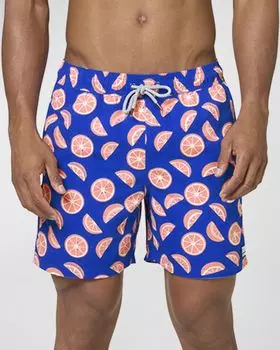 Мужские шорты для плавания с цитрусовым принтом Tom & Teddy, цвет Cobalt/Pink