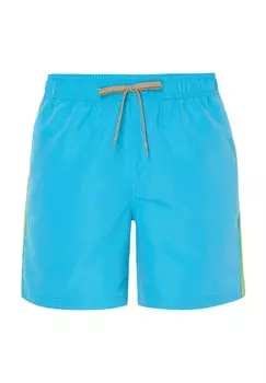 Мужские шорты для плавания с контрастной полоской на шнурке MANGUUN, цвет 16-4535 Blue Atoll