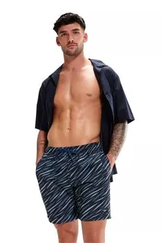 Мужские шорты для плавания с принтом Black Leisure 18 дюймов Speedo, черный