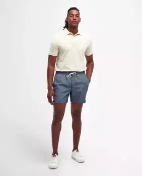 Мужские шорты для плавания с принтом и завязками Barbour, синий