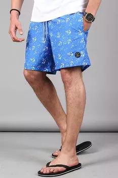 Мужские шорты для плавания синие с рисунком Anchor 6366 MADMEXT