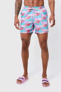 Мужские шорты для плавания средней длины Boohoo, синий