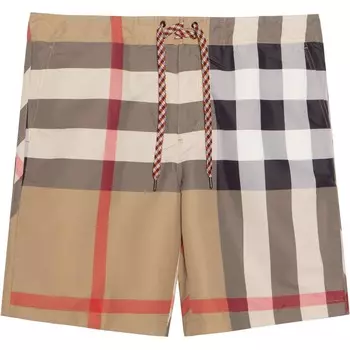 Мужские шорты для плавания в клетку Архив бежевый Burberry, хаки