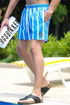 Мужские шорты для плавания в полоску синего цвета 4259 MADMEXT