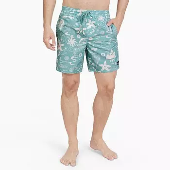 Мужские шорты для плавания волейбол с пляжным принтом Quiksilver 6,5 дюйма, цвет Marine Blue