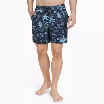 Мужские шорты для плавания волейбол с пляжным принтом Quiksilver 6,5 дюйма, цвет Navy Blazer