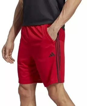 Мужские шорты для тренинга Train Essentials классического кроя AEROREADY, 3 полоски, 10 дюймов adidas, красный