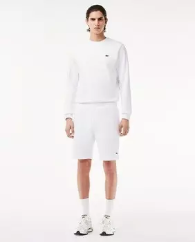 Мужские шорты-джоггеры Lacoste из матового органического хлопкового флиса Lacoste, белый