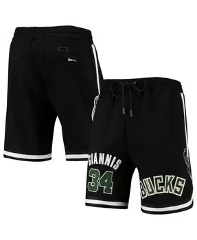 Мужские шорты giannis antetokounmpo black milwaukee bucks player replica Pro Standard, черный
