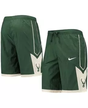 Мужские шорты hunter green milwaukee bucks courtside heritage Nike, темно-зеленый