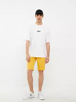 Мужские шорты из габардина приталенного кроя LCW Casual, средний желтый