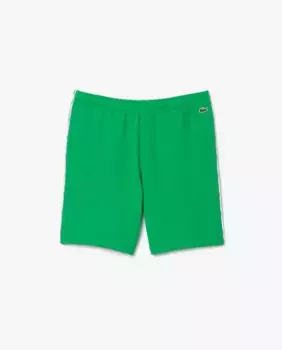 Мужские шорты из хлопкового флиса с отделкой логотипом Lacoste, зеленый