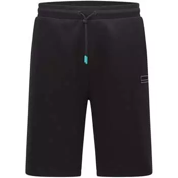 Мужские - Шорты из хлопкового трикотажа свободного кроя черного цвета Hugo Boss