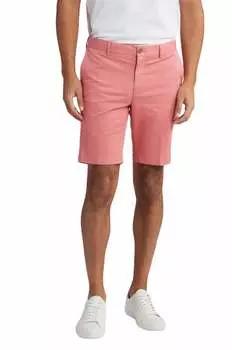Мужские шорты из микрошлифованного хлопкового твила стретч в цвете Nantucket Red Scott Barber