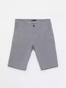 Мужские шорты из поплина стандартного кроя LCWAIKIKI Classic, серый меланж