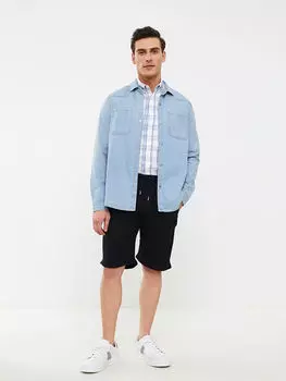 Мужские шорты из поплина удобной посадки LCWAIKIKI Classic