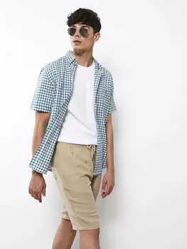 Мужские шорты из поплина удобной посадки LCWAIKIKI Classic