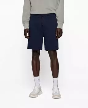Мужские шорты из ткани френч терри с кулиской boss Hugo Boss, темно-синий