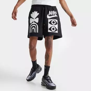 Мужские шорты из ткани френч терри с принтом Nike Sportswear Puff Print, черный