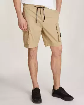 Мужские шорты-карго на резинке на талии Calvin Klein Jeans, цвет Piedra