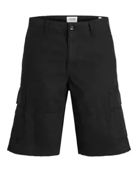 Мужские шорты-карго с боковыми карманами Jack & Jones, чёрный