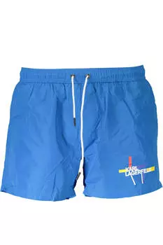 Мужские шорты Karl Lagerfeld Beachwear пляжные короткие с принтом, синий