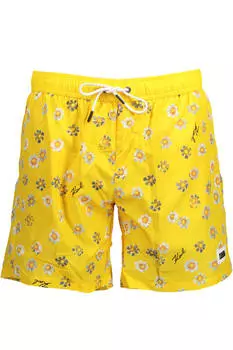 Мужские шорты Karl Lagerfeld Beachwear пляжные с ромашками, желтый