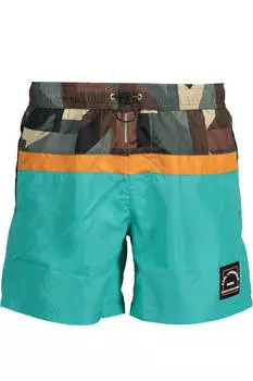 Мужские шорты Karl Lagerfeld Beachwear пляжные с контрастным принтом, бирюзовый/зеленый