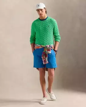 Мужские шорты классического кроя с регулируемой талией Polo Ralph Lauren, голубой