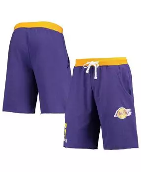 Мужские шорты lebron james purple los angeles lakers name and number french terry shorts Profile, фиолетовый