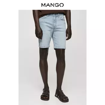Мужские шорты Mango прямые джинсовые, синий