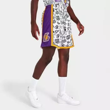 Мужские шорты Mitchell &amp; Ness Los Angeles Lakers NBA Doodle Swingman, фиолетовый