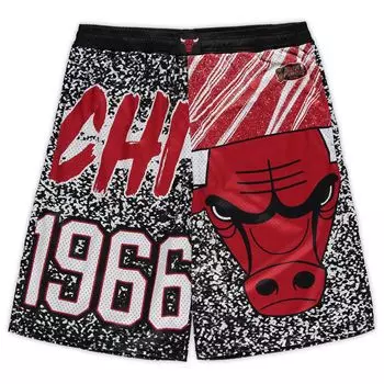 Мужские шорты Mitchell & Ness Black Chicago Bulls Big & Tall Hardwood Classics Jumbotron