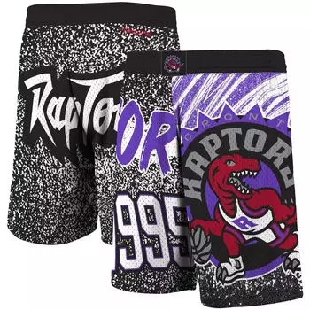 Мужские шорты Mitchell & Ness Black Toronto Raptors Hardwood Classics Jumbotron с сублимацией