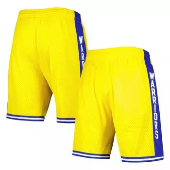 Мужские шорты Mitchell & Ness Gold Golden State Warriors 1974-75 Hardwood Classics Swingman