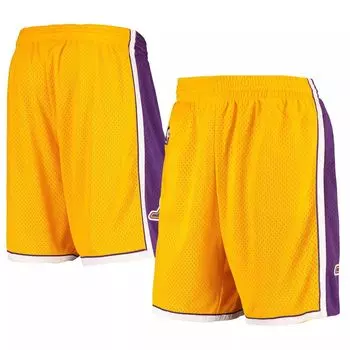 Мужские шорты Mitchell & Ness Gold Los Angeles Lakers Hardwood Classics Primary Logo Swingman