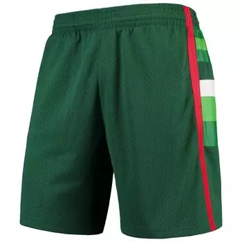 Мужские шорты Mitchell & Ness Green Milwaukee Bucks Hardwood Classics Team Swingman