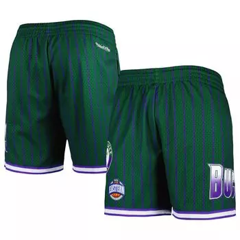 Мужские шорты Mitchell & Ness Hunter Green Milwaukee Bucks City Collection Heritage Mesh Shorts