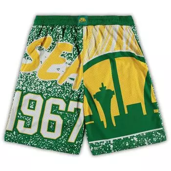 Мужские шорты Mitchell & Ness Kelly Green Seattle SuperSonics Big & Tall Hardwood Classics Jumbotron